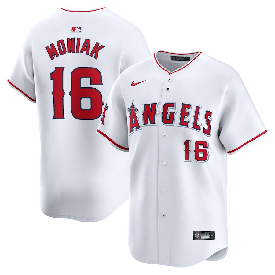 Men Los Angeles Angels 16 Mickey Moniak Nike White Home Limited Player MLB Jersey